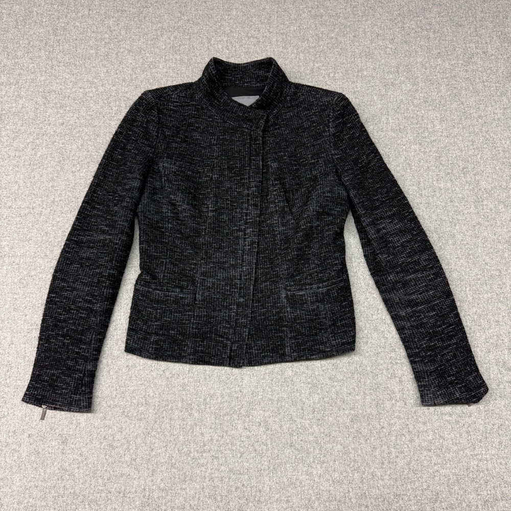 Classiques Entier | Tweed Jacket | Size M | Gray Black | Cotton Wool Zip Cuffs